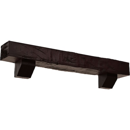 Kit W/ Ashford Corbels, Premium Cherry, 6H  X 10D X 48W Hand Hewn Faux Wood Fireplace ManteL